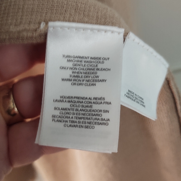 Tan Fringed Long Cardigan Sweater | Large - Picture 14 of 16